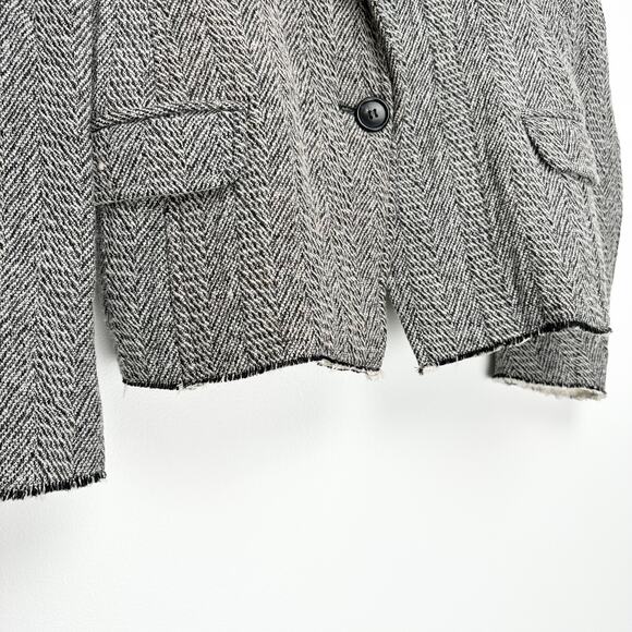 Isabel Marant Etoile Herringbone Wool Blend Blazer | Gray | SZ 8 - Picture 4 of 10